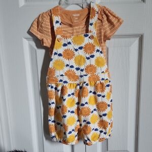 4/25$ 🌼 Pekkle Orange and Yellow Floral Baby Romper Set